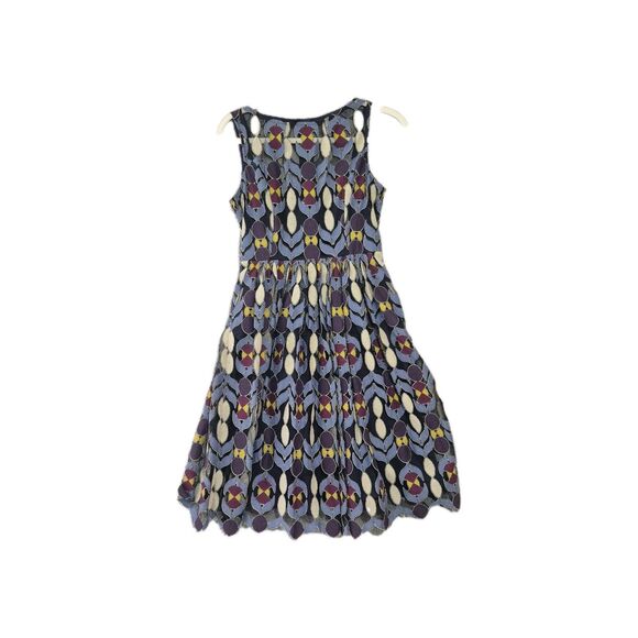 Anthropologie Maeve Dress Chelan Lace Overlay Dress Sleeveless Blue Multi 0 - Picture 1 of 9